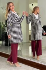 Płaszcz Vivianne Houndstooth Black — zdjęcie 7