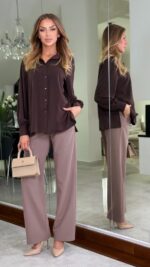 Bluzka koszulowa Chocolate Classy — zdjęcie 3