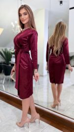 Sukienka Bordeaux Draped Midi — zdjęcie 5