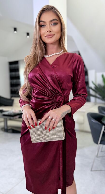 Sukienka Bordeaux Draped Midi