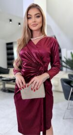 Sukienka Bordeaux Draped Midi