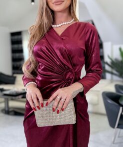 Sukienka Bordeaux Draped Midi