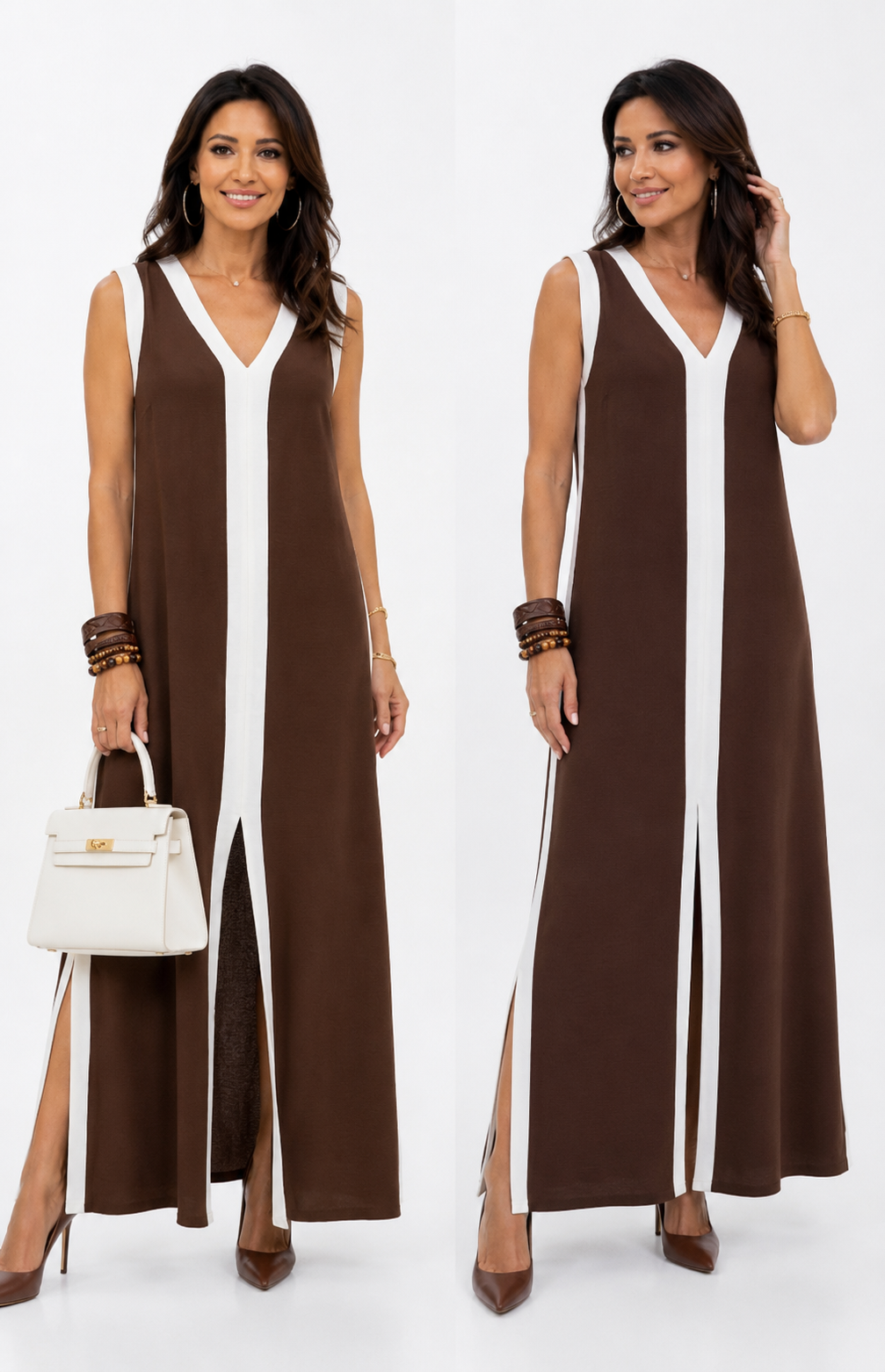 Sukienka Maxi Monique Mocha - obrazek 3