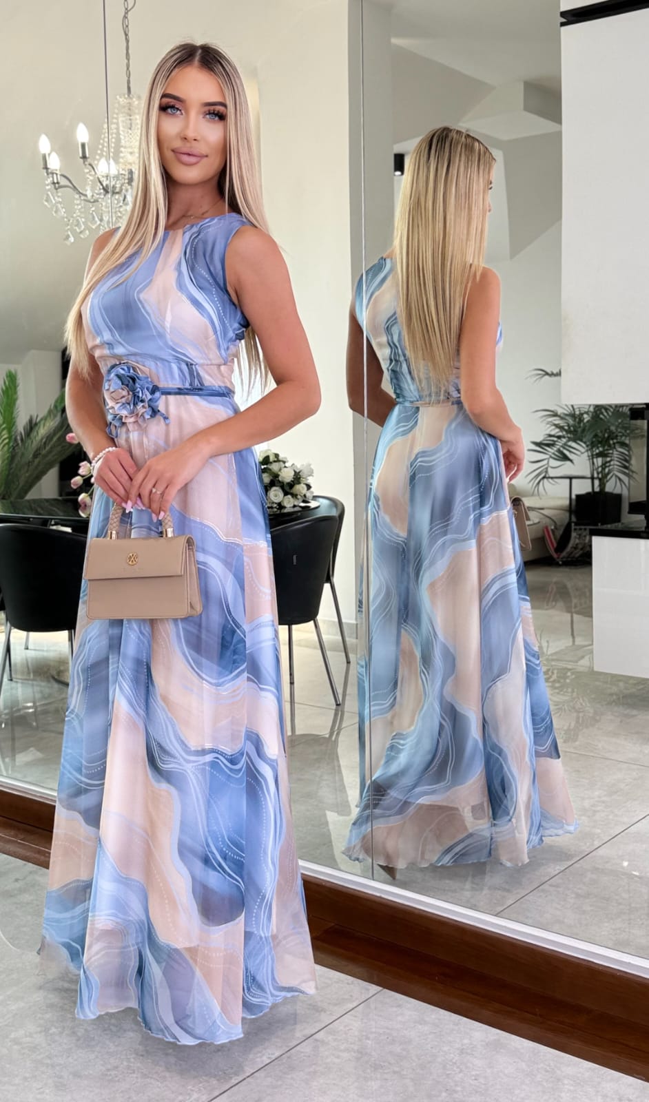 Sukienka Azure Bloom Maxi - obrazek 4