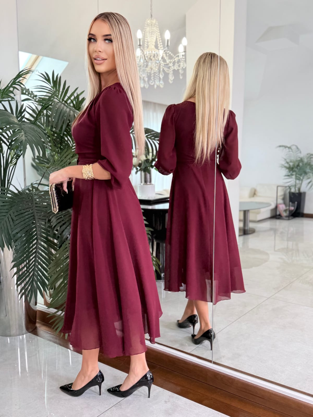 Sukienka Aurelia Bordo - obrazek 6