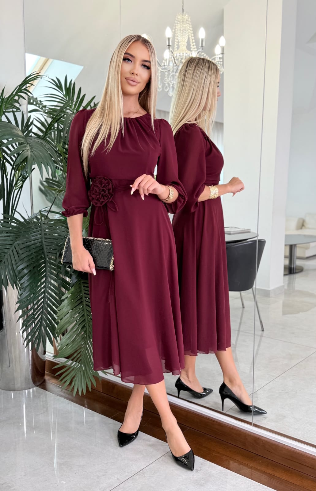 Sukienka Aurelia Bordo - obrazek 5