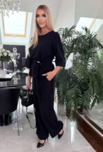 Komplet Solenne Czarny — stylizacja z czarną torebką